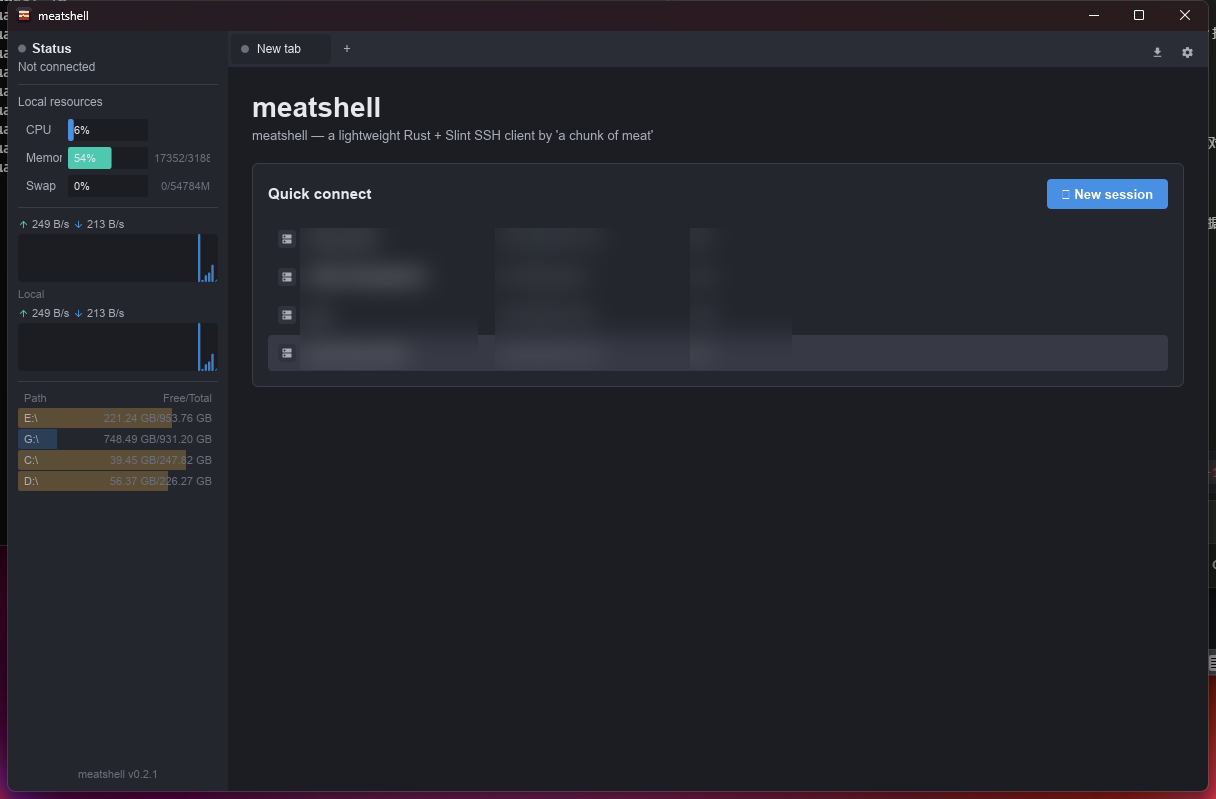 Welcome / session management
